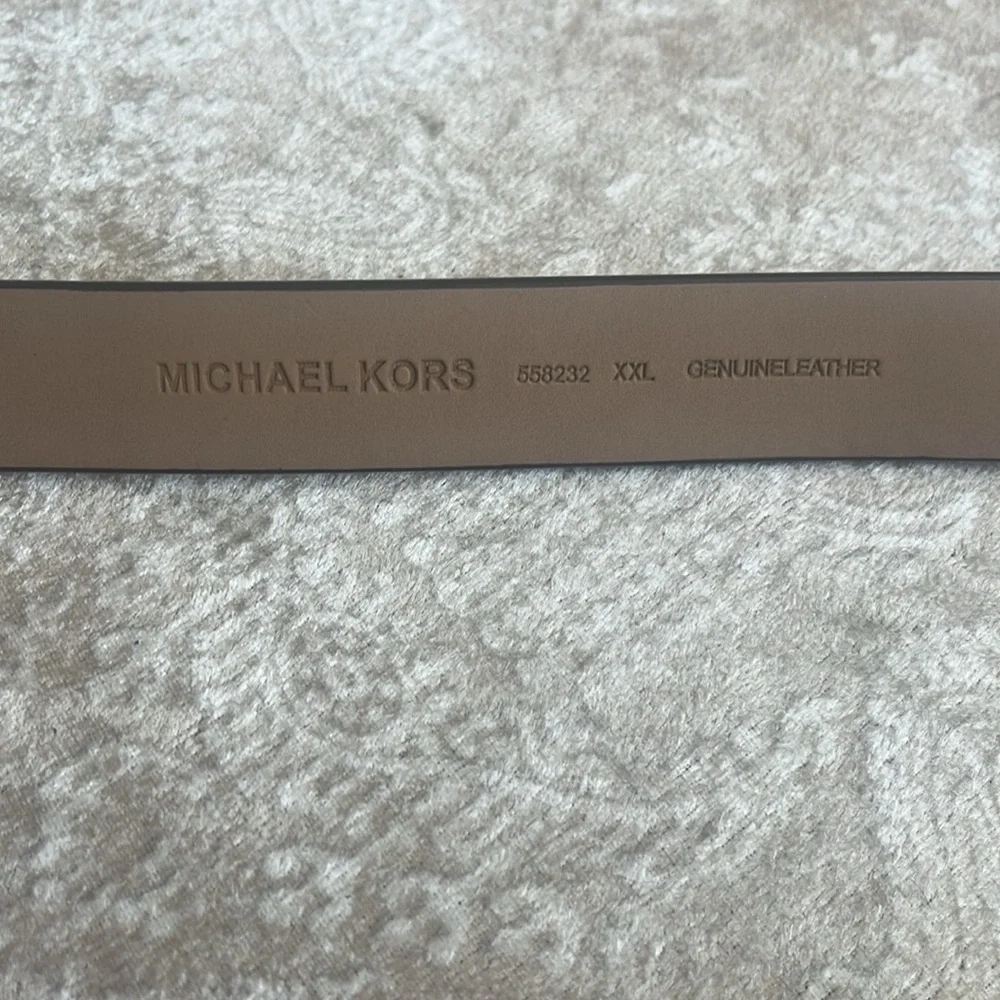 Brand New Michael Kors Genuine Leather Snakeskin Print Belt Sparkly Logo Buckle